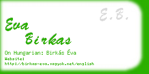 eva birkas business card