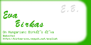 eva birkas business card